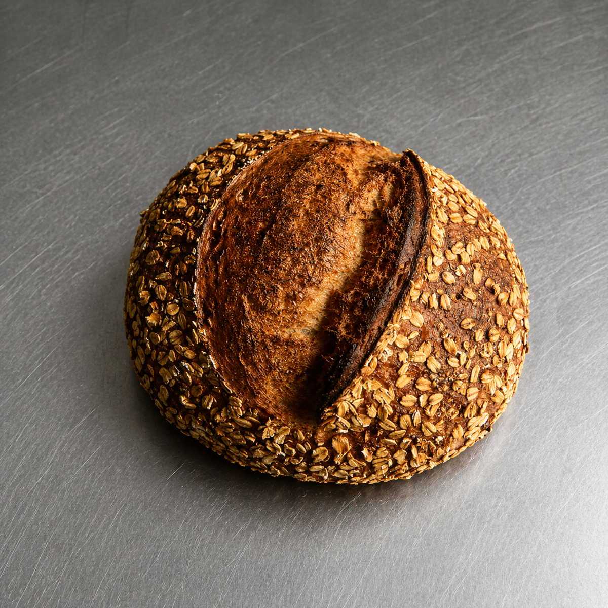 Oat loaves on the bakery table